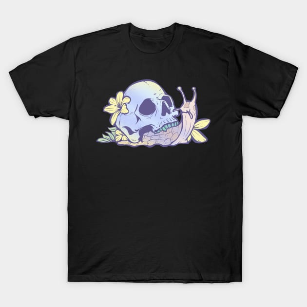 Pastel Goth Kawaii Eboy Egirl Emo Cute Skull Snail Grunge T-Shirt by TellingTales